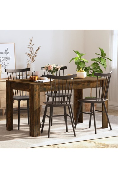 Concept Τραπέζι κουζίνας, καπνιστή δρυς, 140x74,5x76 εκ., επεξεργασμένο ξύλο