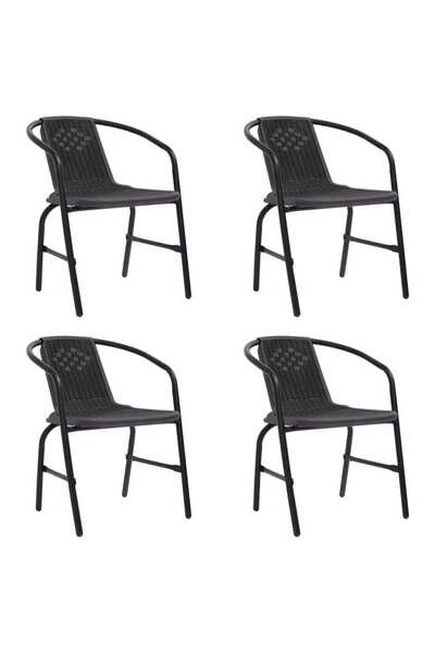 Concept Scaune de grădină, 4 buc., ratan din plastic și oțel, 110 kg