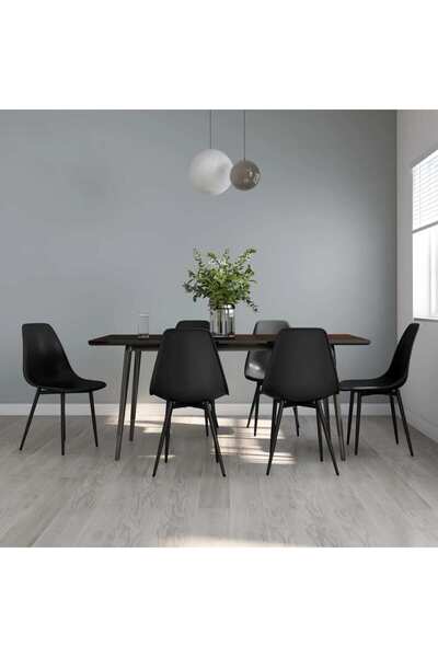 Concept Καρέκλες κουζίνας, 6 τεμ., μαύρες, PP