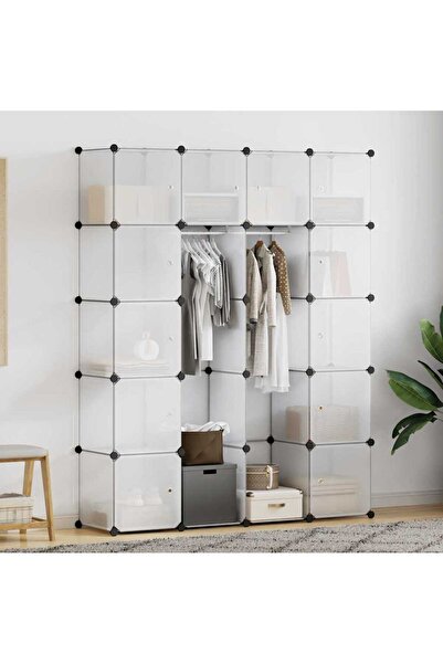 Concept Dulap modular cu 14 compartimente alb 37 x 146 x 180,5 cm