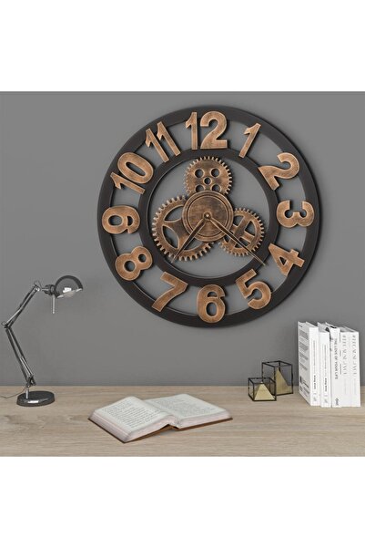 Concept Ceas de perete, auriu și negru, 58 cm, metal