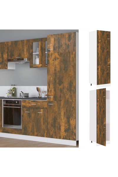 Concept Refrigerator cabinet, smoked oak, 60x57x207 cm, engineered wood