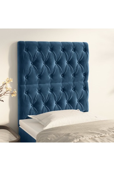 Concept Tăblii de pat, 2 buc, albastru închis, 80x7x78/88 cm, catifea