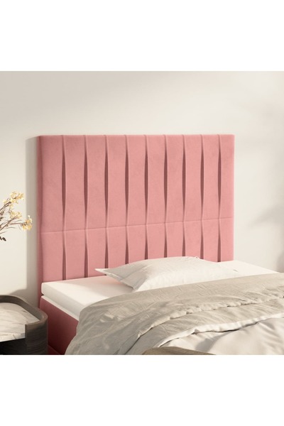 Concept Tăblii de pat, 2 buc, roz, 80x5x78/88 cm, catifea