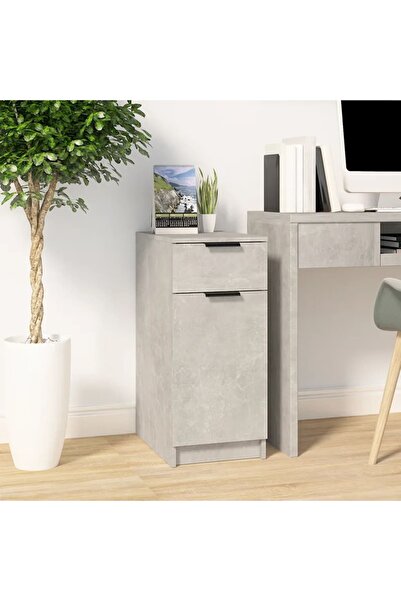 Concept Dulap de birou, gri beton, 33,5x50x75 cm, lemn prelucrat