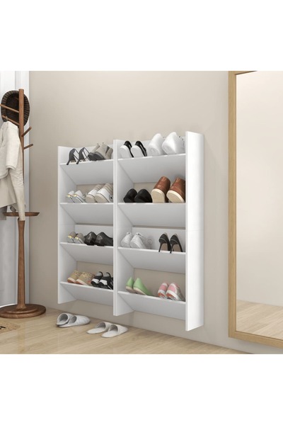 Concept Επιτοίχια παπουτσοθήκη, 4 τεμ., λευκή, μοριοσανίδα 60x18x60 cm