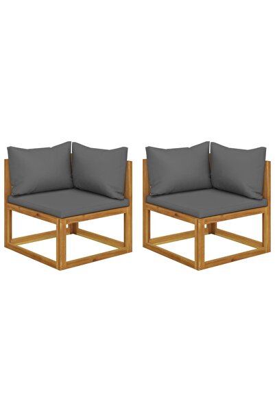 Concept Γωνιακοί καναπέδες με μαξιλάρια, 2 τεμ., σκούρο γκρι