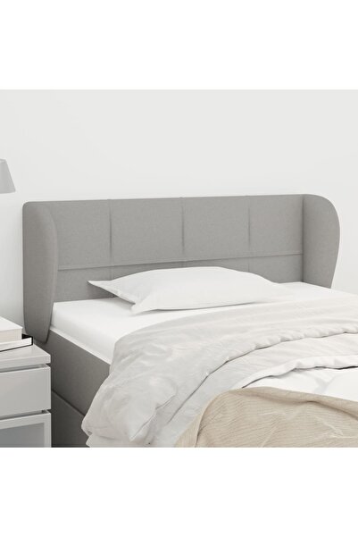 Concept Tăblie de pat cu aripioare gri deschis 93x23x78/88 cm textil