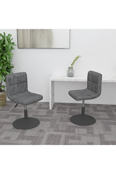 Concept Περιστρεφόμενες καρέκλες κουζίνας, 2 τεμ., σκούρο γκρι, Βελούδο