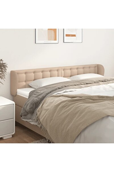 Concept Tăblie pat cu aripioare cappuccino 183x23x78/88 cm piele