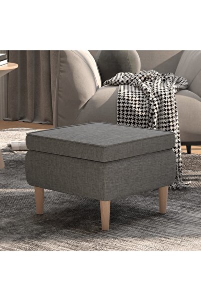 Concept Καρέκλα με ξύλινα πόδια, ανοιχτό γκρι, ύφασμα