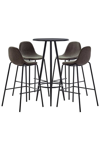 Concept Σετ επίπλων μπαρ, 5 τεμάχια, σκούρο γκρι, ύφασμα