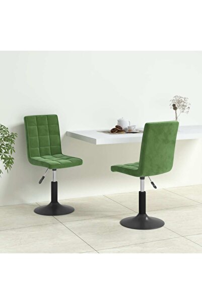 Concept Scaune de bucătărie pivotante, 2 buc., verde închis, catifea