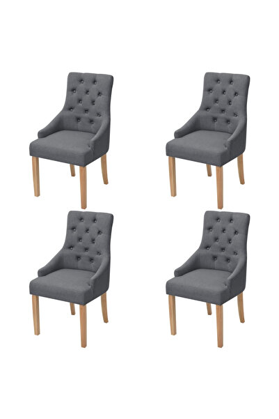Concept Scaune de bucătărie, 4 buc., gri închis, material textil
