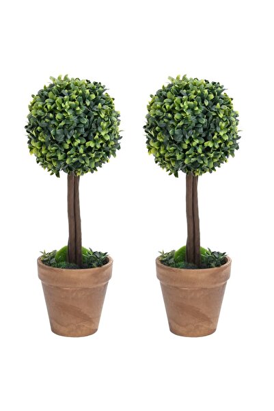 Concept Plante artificiale cimișir cu ghiveci, 2 buc. verde 41 cm minge