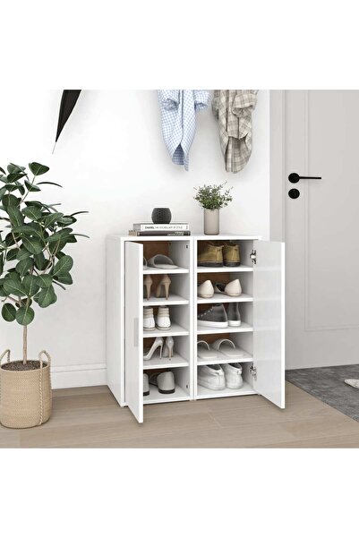 Concept Ράφι παπουτσιών, 2 τεμ., λευκό, 32x35x70 cm, μοριοσανίδα