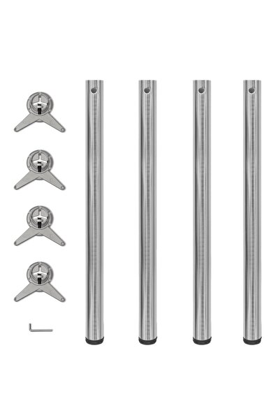 Concept 242137 4 Πόδια Τραπεζιού Ρυθμιζόμενου Ύψους, Βουρτσισμένο Νίκελ 870 mm