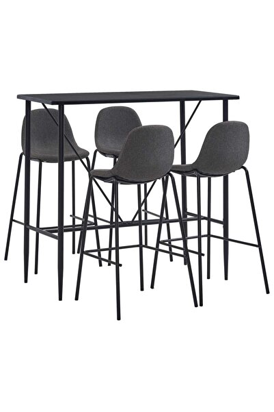 Concept Set mobilier de bar, 5 piese, gri închis, material textil