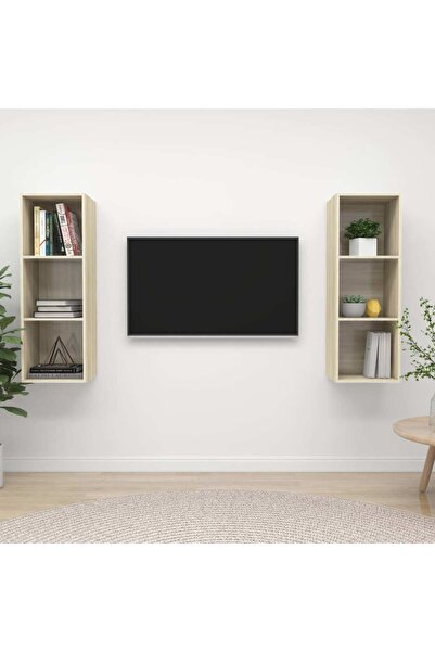 Concept Επιτοίχια ντουλάπια τηλεόρασης, 2 τεμ., δρυς sonoma, μοριοσανίδα