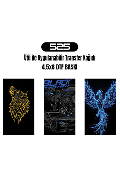 525 Ütü Ile Yapışan Tekstil Dtf Baskı Tişört Baskısı