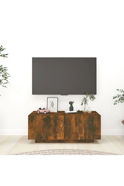 Concept Comodă TV, stejar fumuriu, 100x35x40 cm, lemn prelucrat