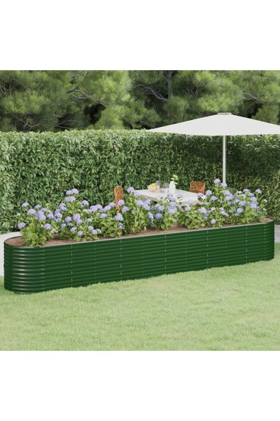 Concept Πράσινη γλάστρα κήπου 440x80x68 cm, ηλεκτροστατικά βαμμένη, από ατσάλι
