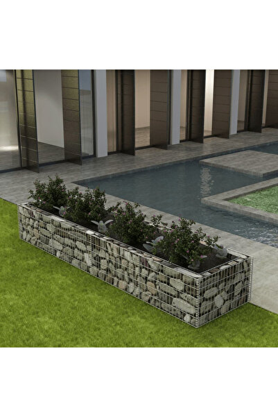 Concept Strat înălțat gabion, 360 x 90 x 50 cm, oțel