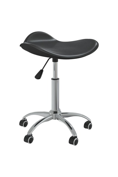 Concept Περιστρεφόμενη καρέκλα τραπεζαρίας, μαύρη, οικολογικό Δερμάτινο