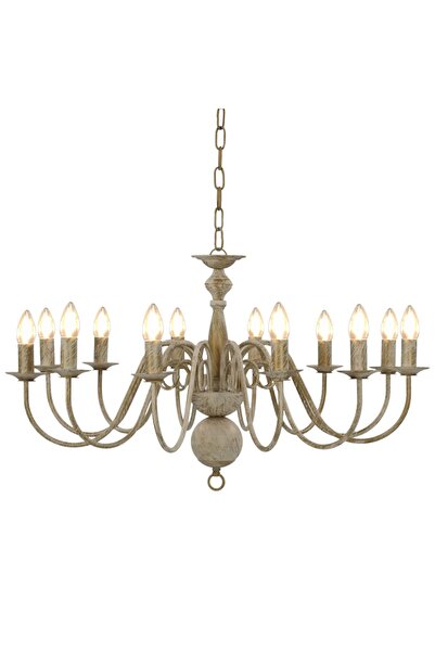 Concept Candelabru, alb vintage, 12 becuri E14