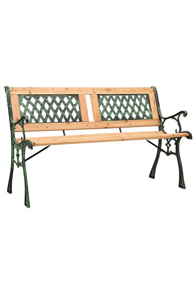 Concept Παγκάκι κήπου, 122 cm, από χυτοσίδηρο και μασίφ ξύλο ελάτης