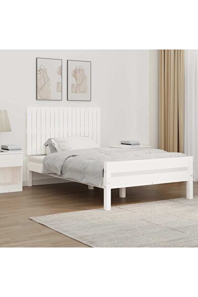 Concept Tăblie de pat pentru perete, alb, 108x3x60 cm, lemn masiv pin