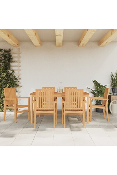 Concept Scaune grădină stivuibile 6 buc. 56,5x57,5x91 cm lemn masiv tec