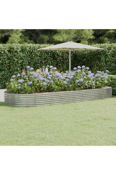 Concept Γλάστρα, ασημί, 373x140x36 cm, ατσάλι με ηλεκτροστατική βαφή πούδρας