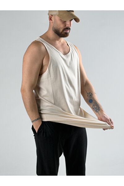 COCOPELLI Beige Men's Sports Tank Top Coc3006