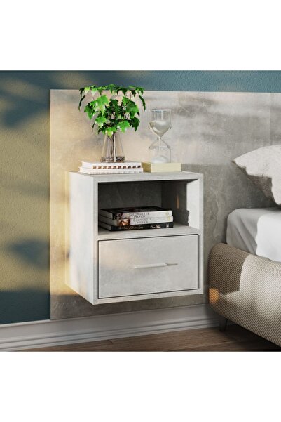 Concept Επιτοίχιο κομοδίνο, γκρι σκυροδέματος