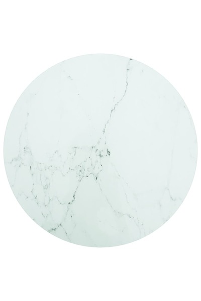 Concept Λευκή επιφάνεια τραπεζιού Ø60x0,8 cm, σκληρυμένο γυαλί με σχέδιο από ...