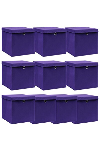 Concept Κουτιά αποθήκευσης με καπάκια, συσκευασία των 10 τεμαχίων, μωβ, 32x32...