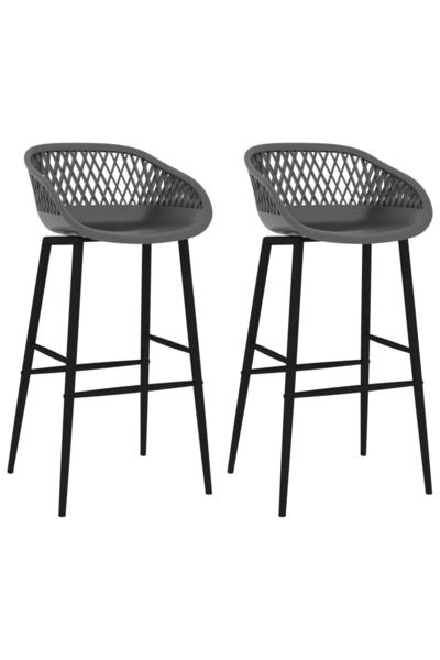 Concept Σκαμπό μπαρ, 2 τεμ., γκρι