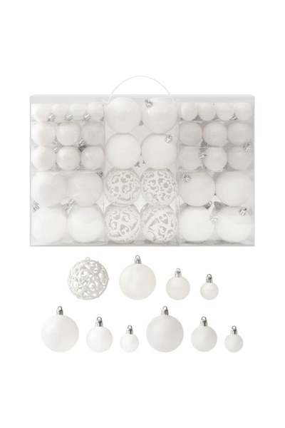 Concept Σετ χριστουγεννιάτικων μπιχλιμπιδιών, 100 τεμάχια, λευκό