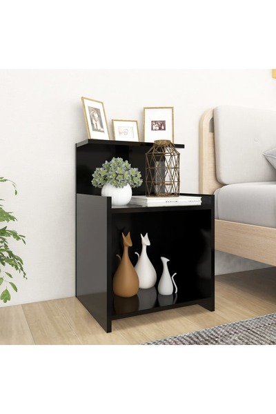 Concept Noptiere, 2 buc., negru, 40x35x60 cm, PAL