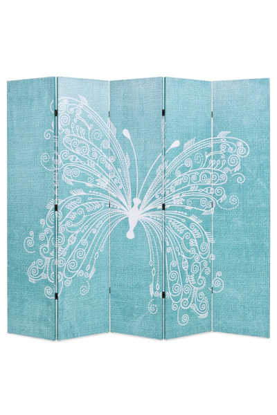 Concept Paravan cameră pliabil, albastru, 200 x 170 cm, fluture
