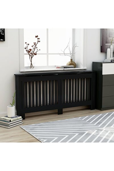 Concept Radiator cover, black, 172 x 19 x 81 cm, MDF
