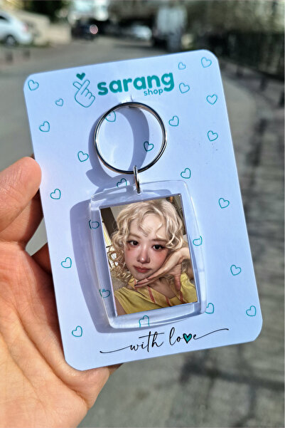 SARANG إطار شفاف سلسلة مفاتيح - كيوت روز بلاك بينك