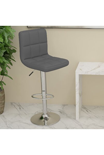 Concept Σκαμπό μπαρ, γκρι, οικολογικό Δερμάτινο