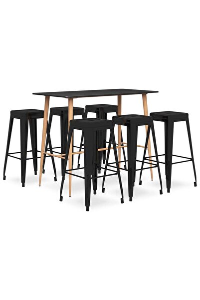 Concept Bar furniture set, 7 pieces, black