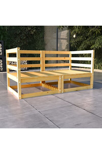 Concept Διθέσιος καναπές κήπου, από μασίφ ξύλο πεύκου