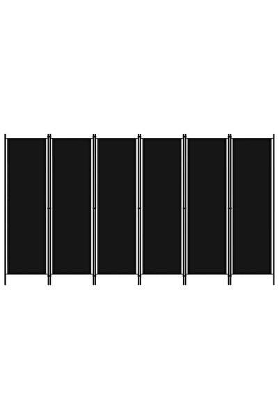 Concept Paravan de cameră cu 6 panouri, negru, 300 x 180 cm
