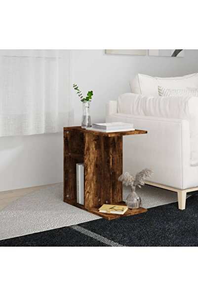 Concept Masă laterală, stejar fumuriu, 50x30x50 cm, lemn compozit