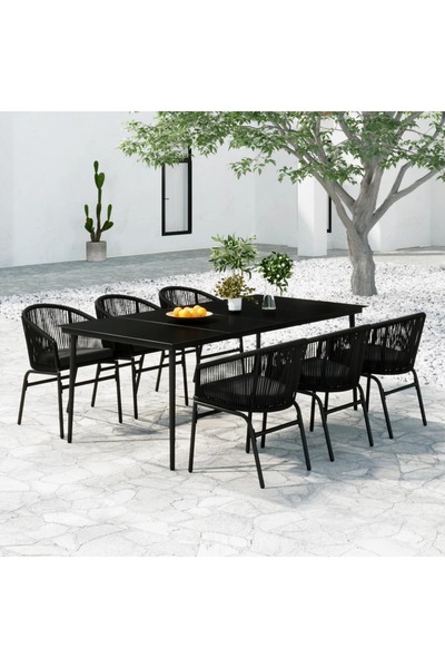 Concept Garden furniture set, 7 pieces, black