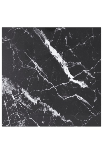Concept Μαύρη επιφάνεια τραπεζιού 60x60cm με σχέδιο από σκληρυμένο μάρμαρο 6mm